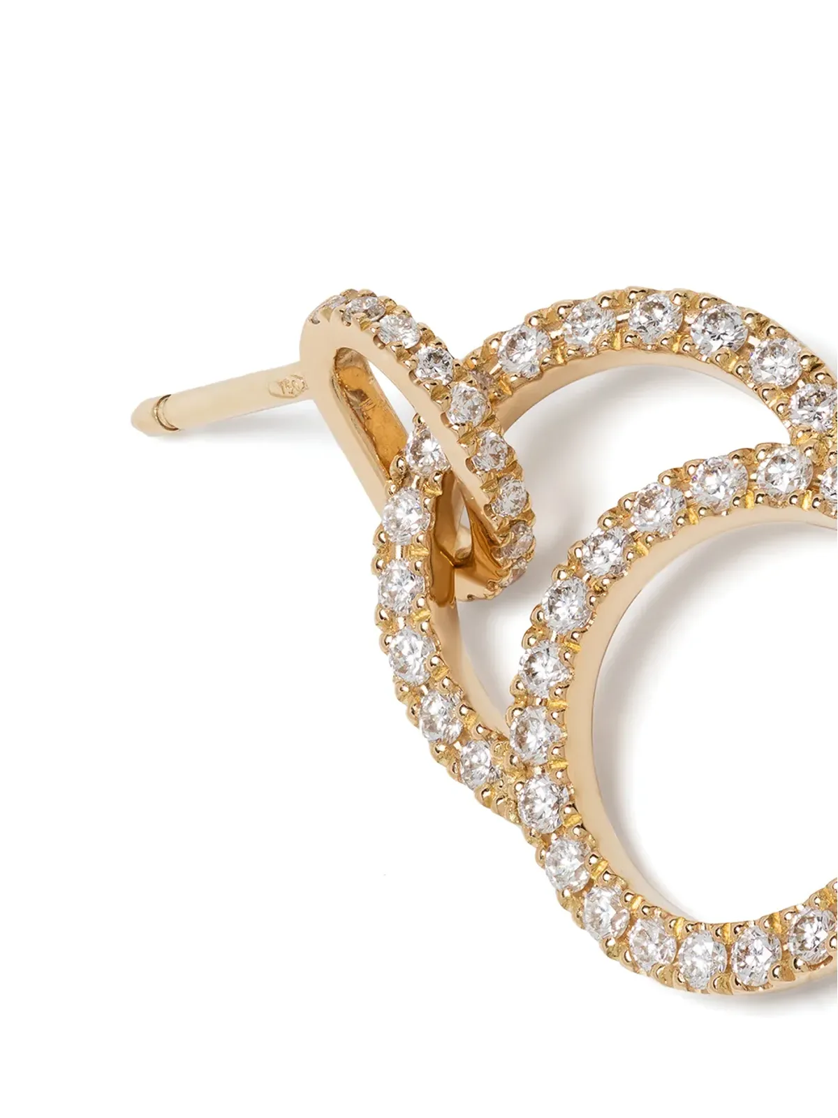 Courbet 18kt recycled yellow gold CELESTE ラボラトリーグロウン ダイヤモンド パヴェ セット イヤリング - 画像4