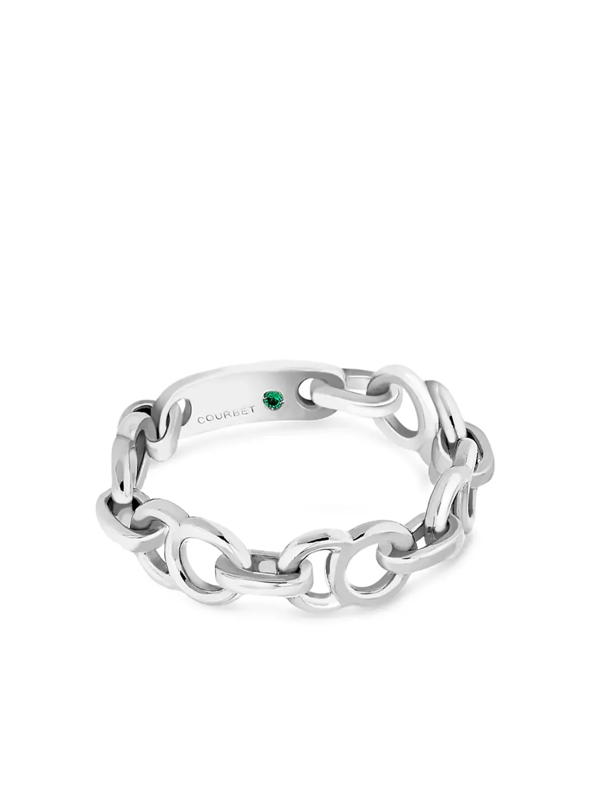 Courbet 18kt recycled white gold Celeste chain ring - Silver - 画像1