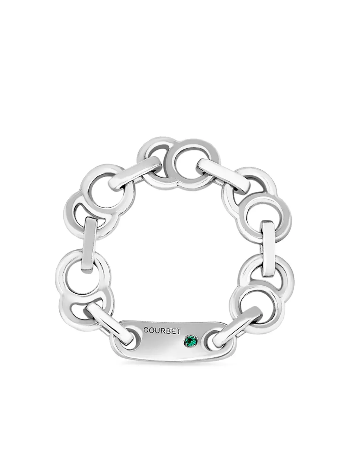 Courbet 18kt recycled white gold Celeste chain ring - Silver - 画像2