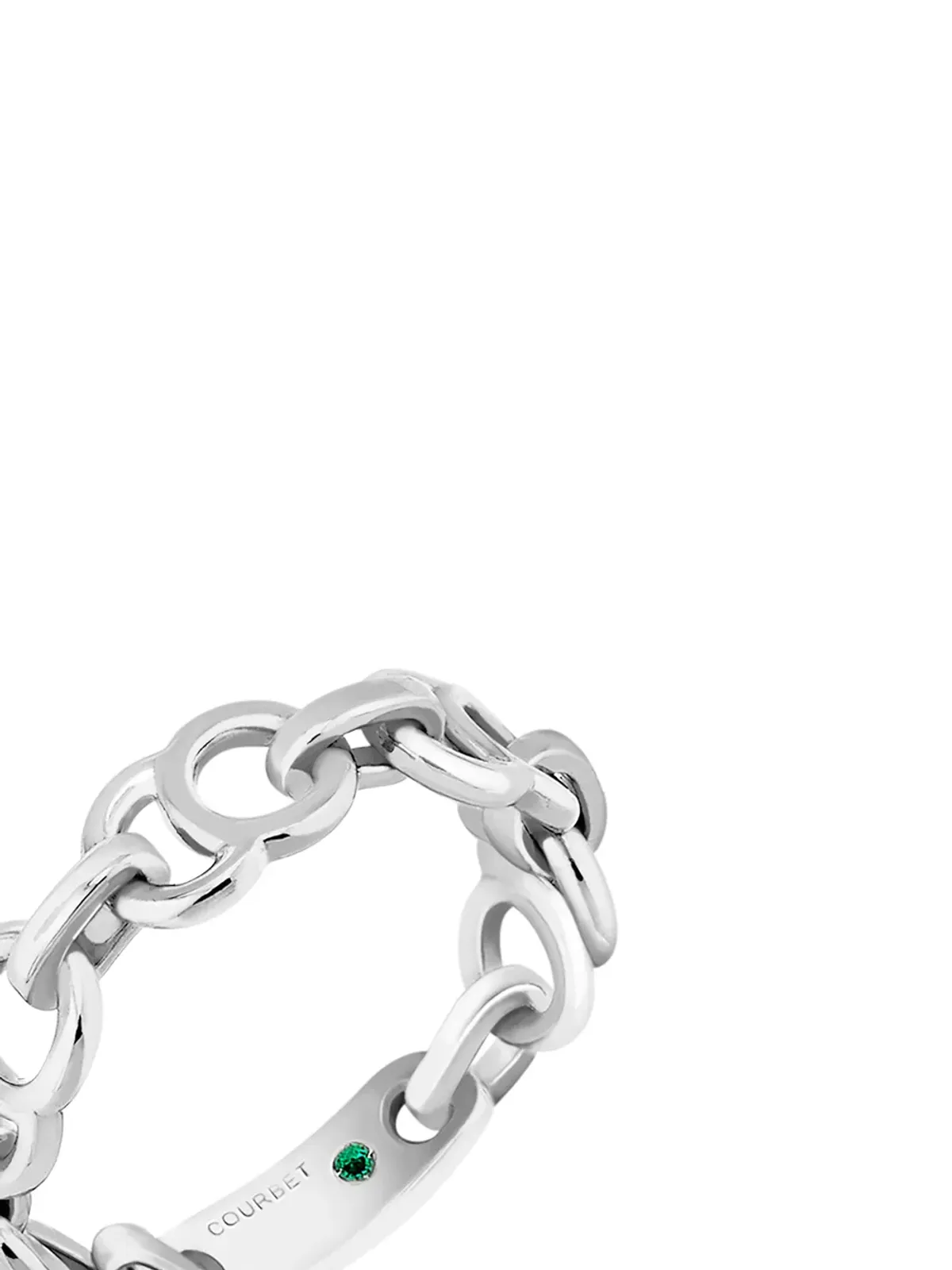 Courbet 18kt recycled white gold Celeste chain ring - Silver - 画像3