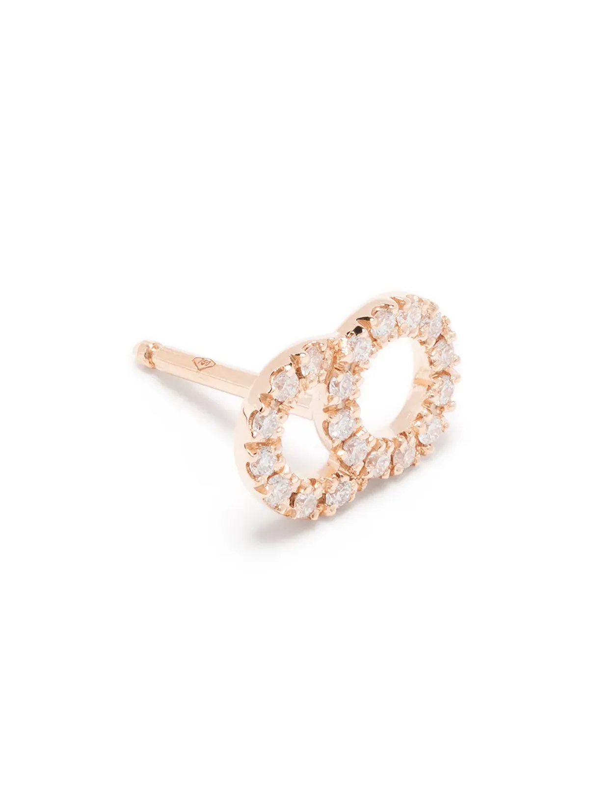 Courbet ローズゴールド18kt Celeste 小型 ラボグロウン ダイヤモンド パヴェ モノスタッド イヤリング - ピンク - 画像4