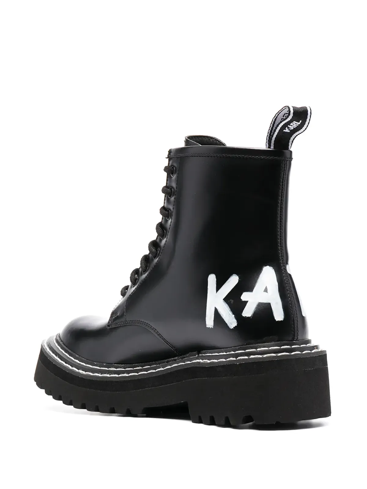 Karl Lagerfeld トループ ブラッシュロゴ コンバットブーツ - 画像3