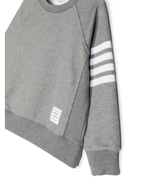 Thom Browne Kids ループバック ジャージー 4-Bar スウェットシャツ - グレー - サムネイル3