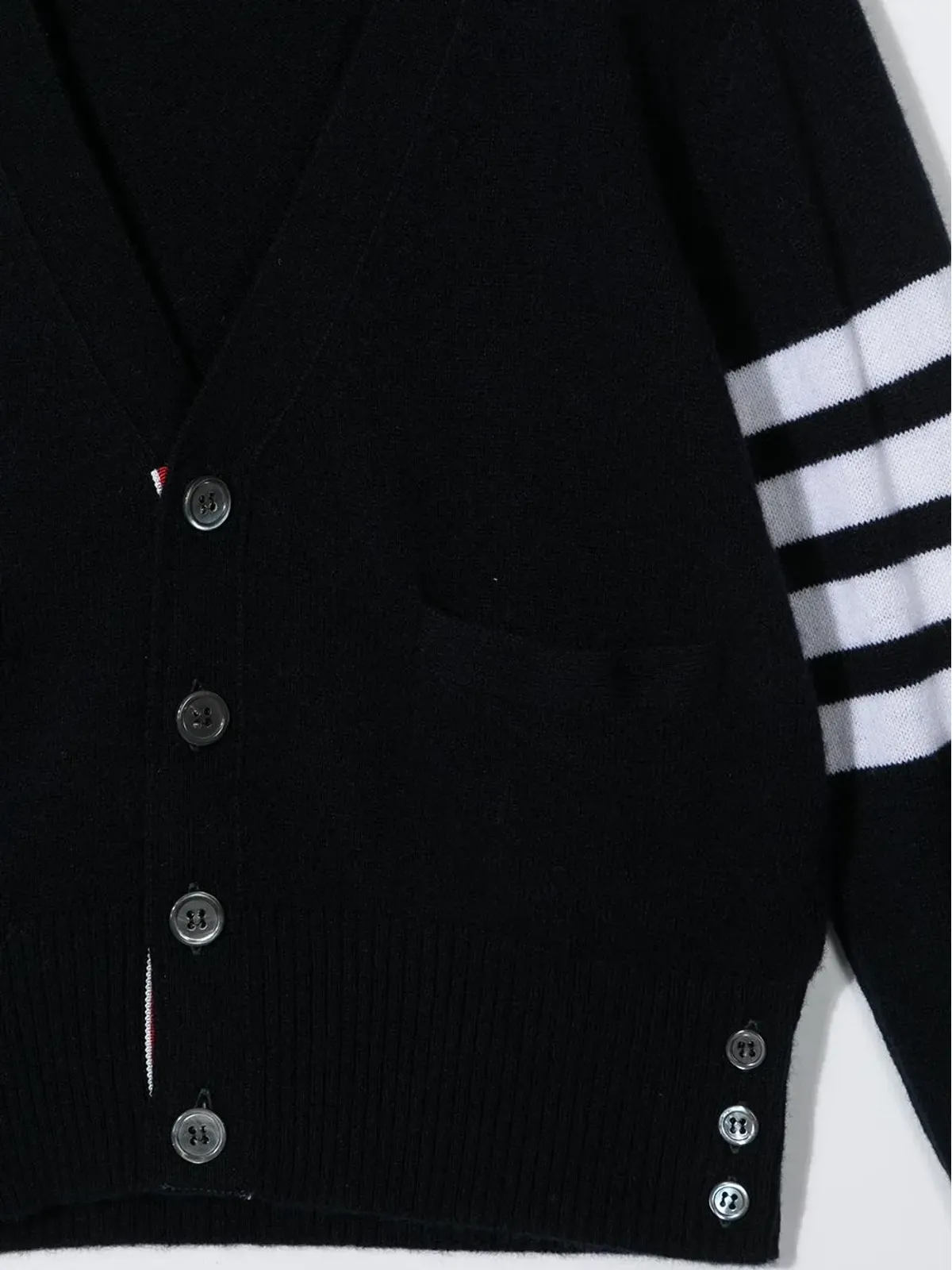 Thom Browne Kids 4-Bar V-neck カーディガン - 画像3