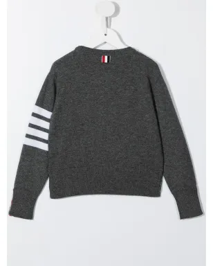 Thom Browne Kids 4-Bar クルーネック カシミア ジャンパー - サムネイル2