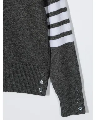 Thom Browne Kids 4-Bar クルーネック カシミア ジャンパー - サムネイル3