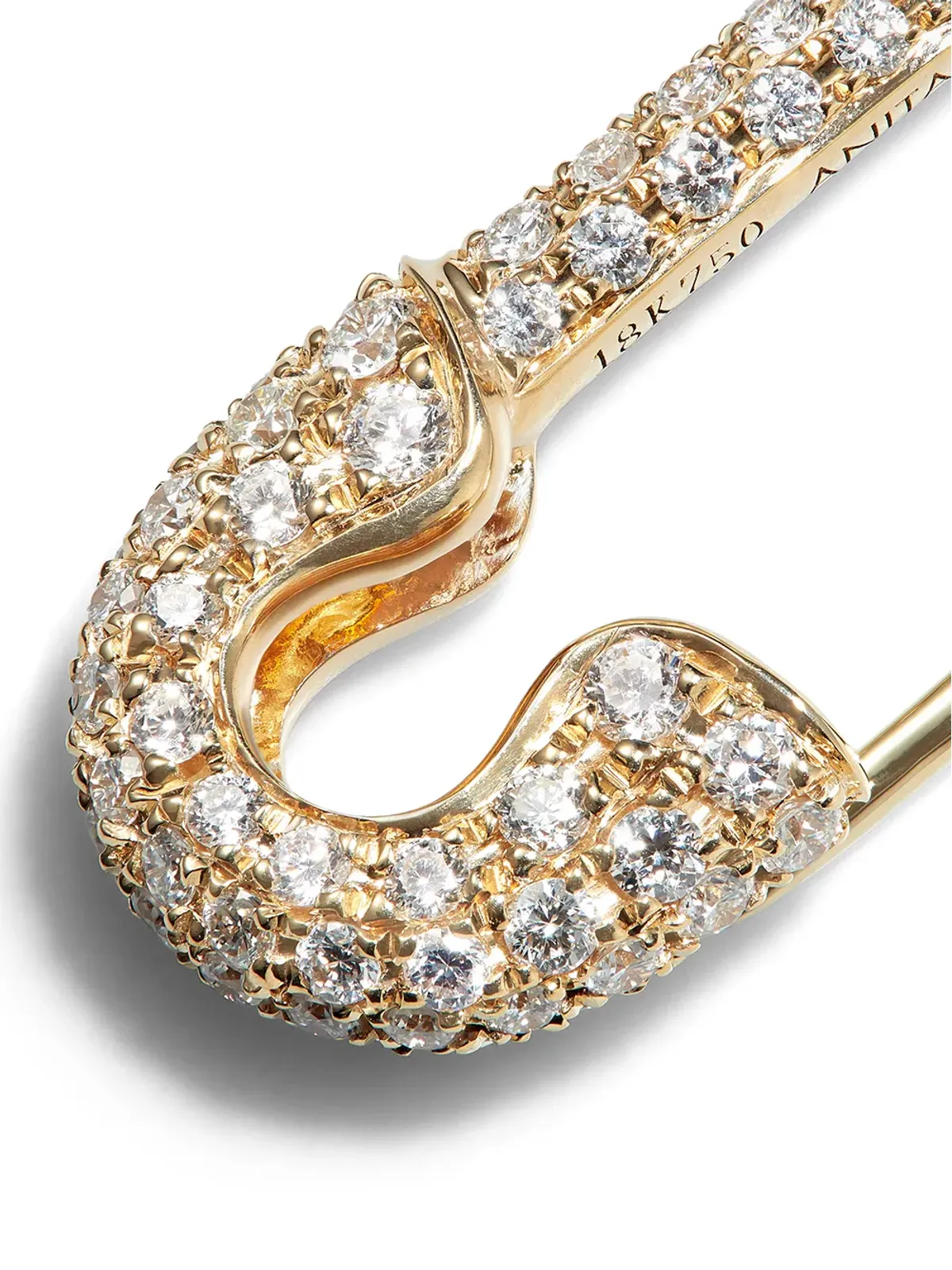 Anita Ko 18K イエローゴールド セーフティピン ピアス - 画像3