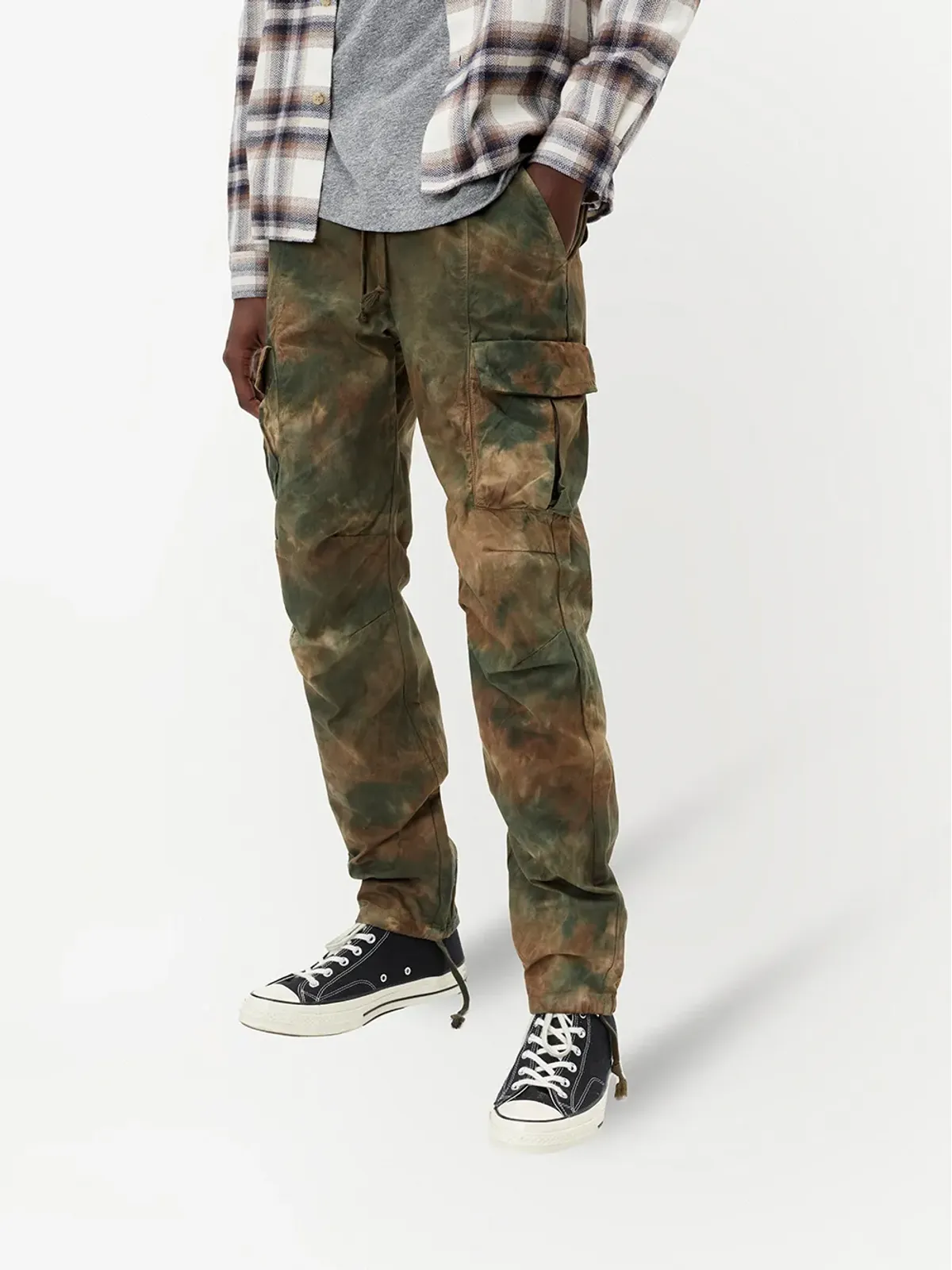 John Elliott カモフラージュタイダイカーゴパンツ - 画像3
