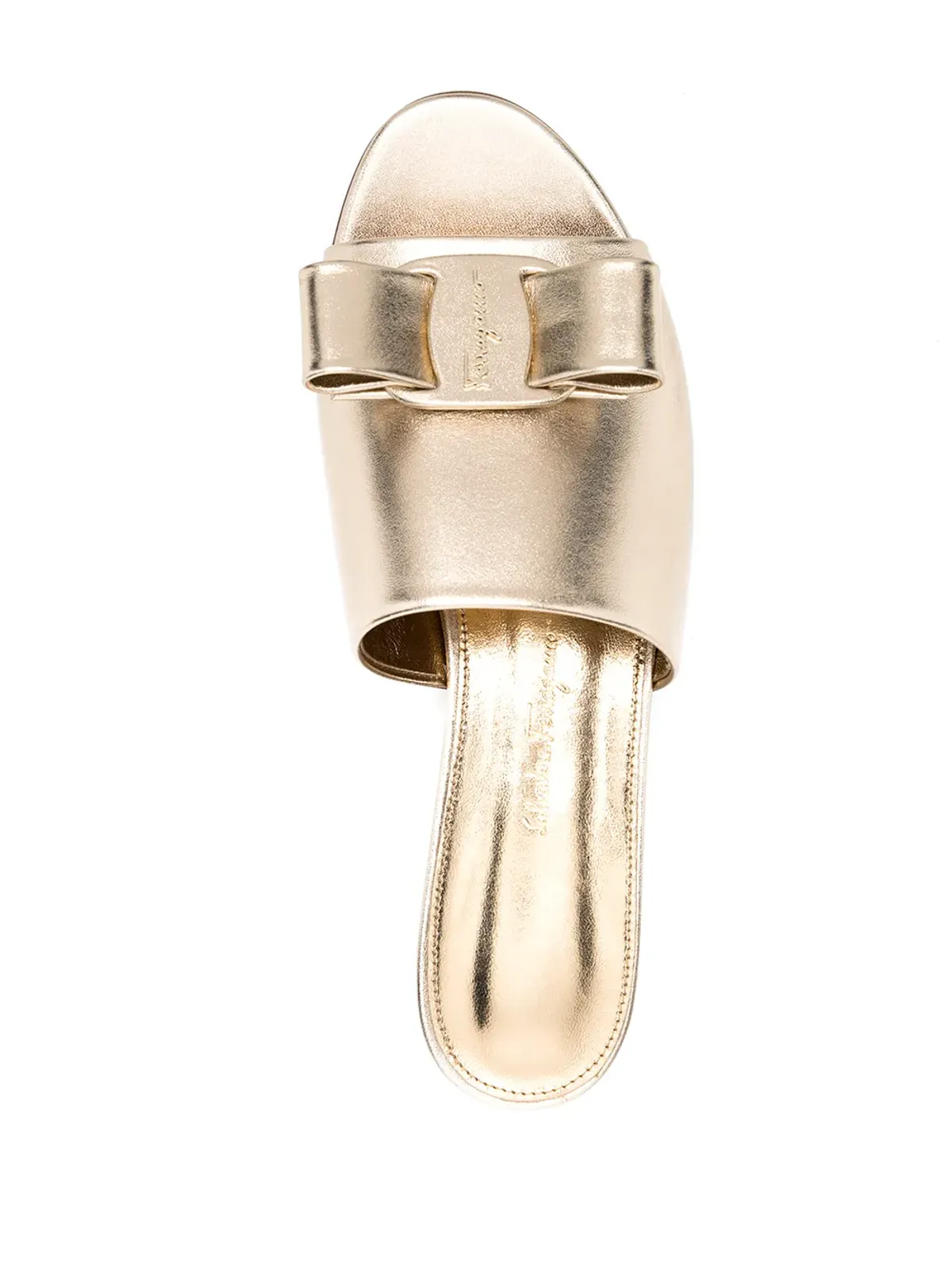 Ferragamo ビバ ボウ スライドサンダル - ゴールド - 画像4