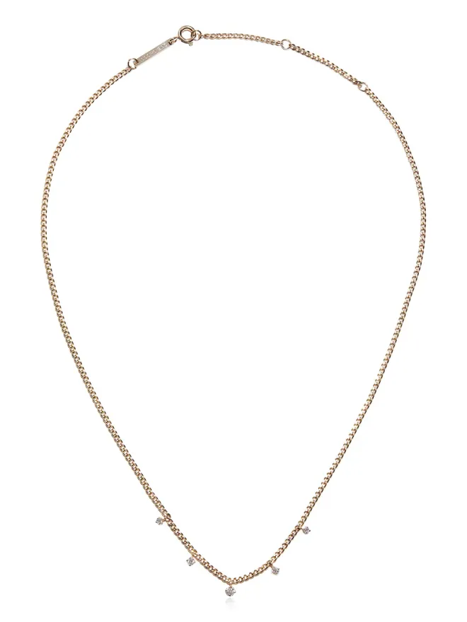 Zoe Chicco Zoë Chicco 14金イエローゴールド カーブチェーン ダイヤモンド ネックレスの商品画像