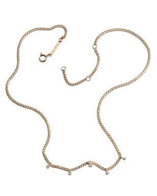 Zoë Chicco 14金イエローゴールド カーブチェーン ダイヤモンド ネックレス - サムネイル2