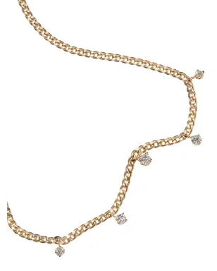 Zoë Chicco 14金イエローゴールド カーブチェーン ダイヤモンド ネックレス - サムネイル3
