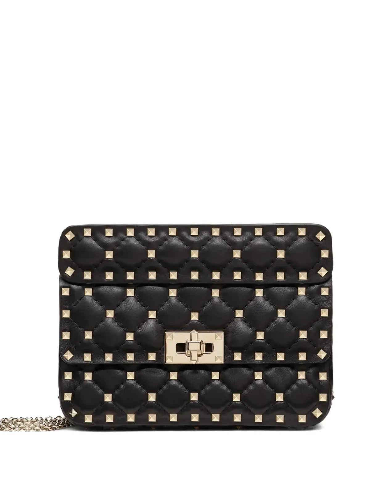 Valentino Garavani ロックスタッド-スパイク レザー トートバッグ - ブラック - 画像1