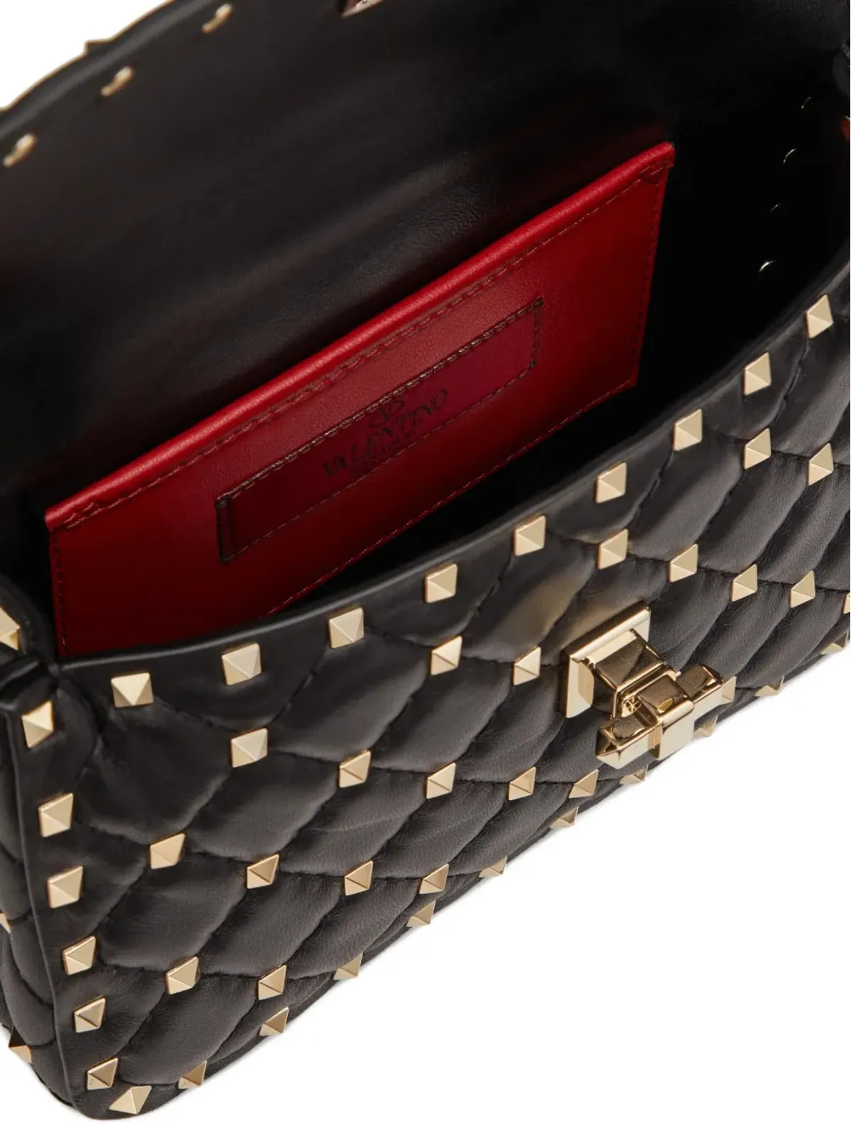 Valentino Garavani ロックスタッド-スパイク レザー トートバッグ - ブラック - 画像5
