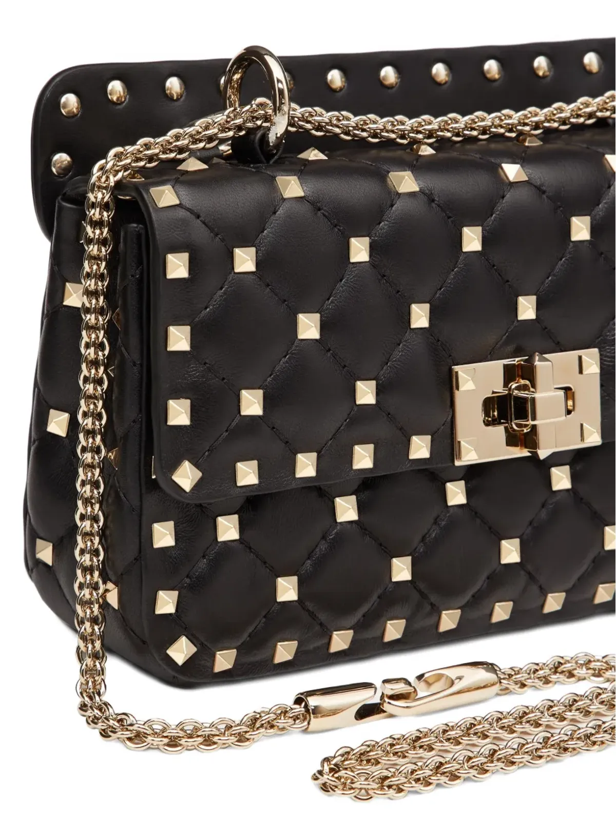 Valentino Garavani ロックスタッド-スパイク レザー トートバッグ - ブラック - 画像4
