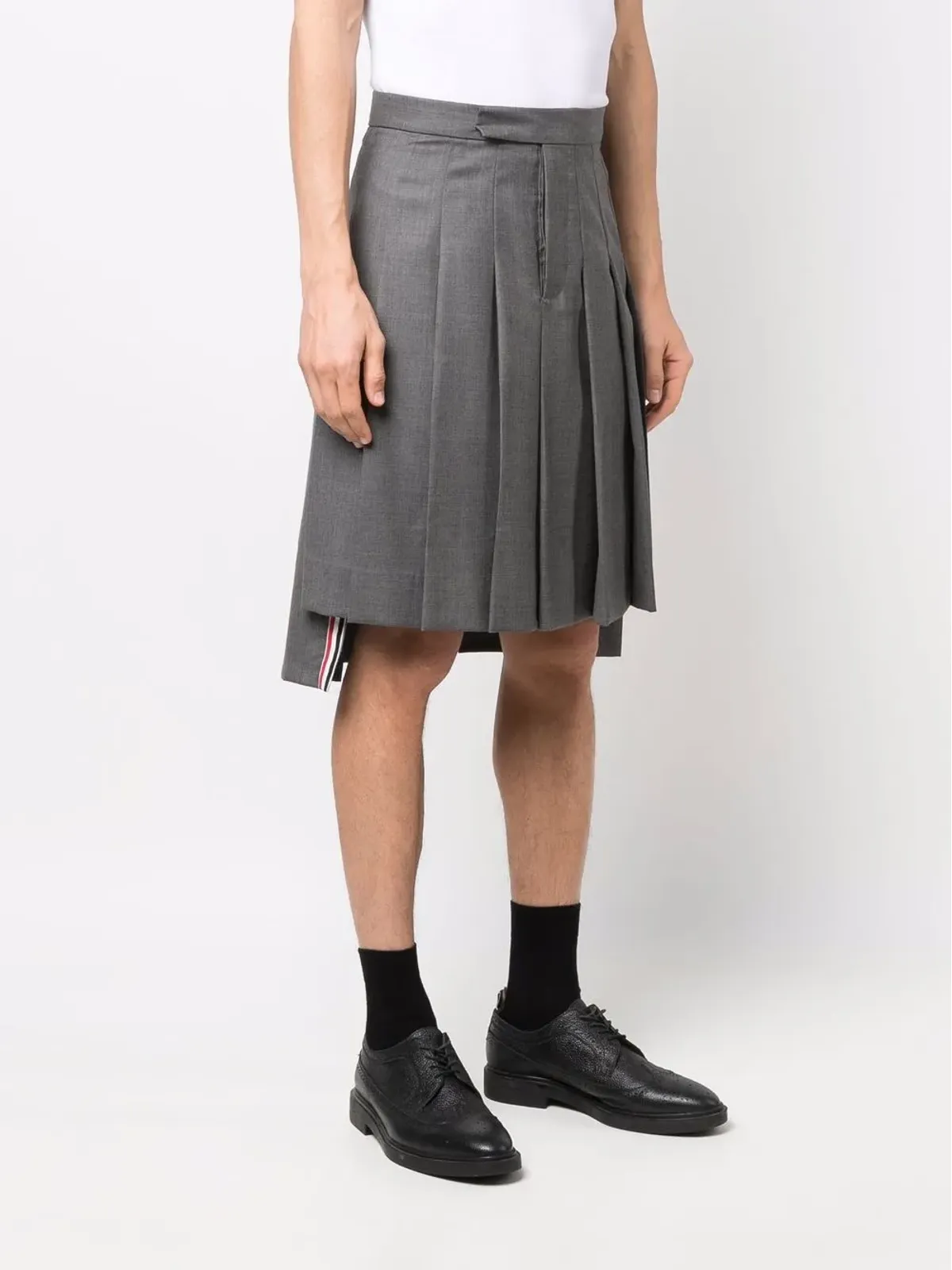 Thom Browne ハイロー ヘム プリーツスカート - グレー - 画像3