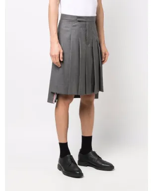 Thom Browne ハイロー ヘム プリーツスカート - グレー - サムネイル3