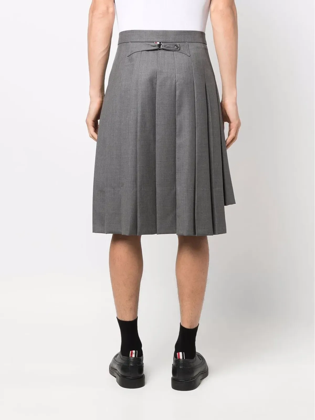 Thom Browne ハイロー ヘム プリーツスカート - グレー - 画像4