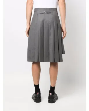 Thom Browne ハイロー ヘム プリーツスカート - グレー - サムネイル4