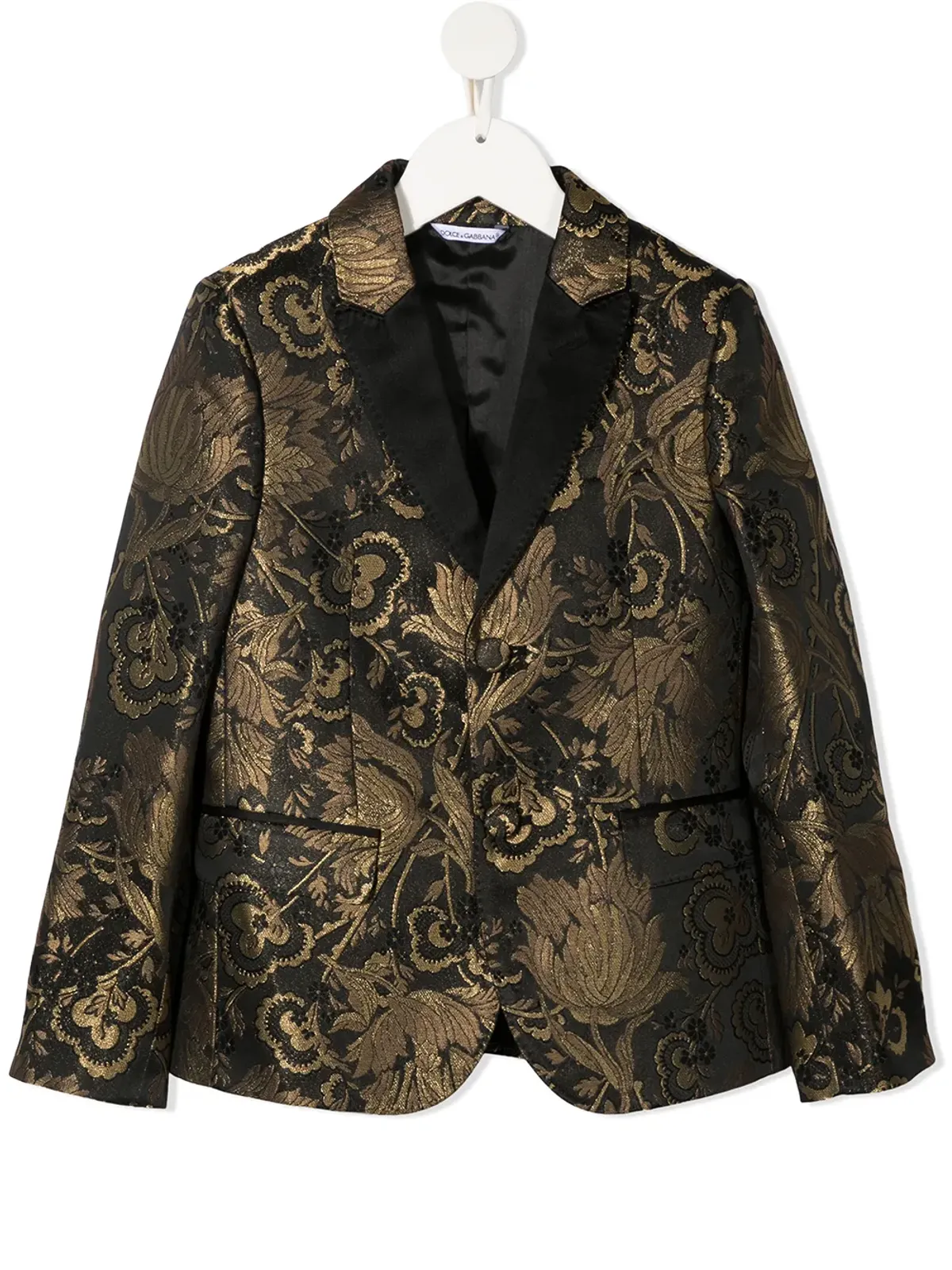 Dolce & Gabbana Kids 花柄ジャカードブレザー（ブラック） - 画像1
