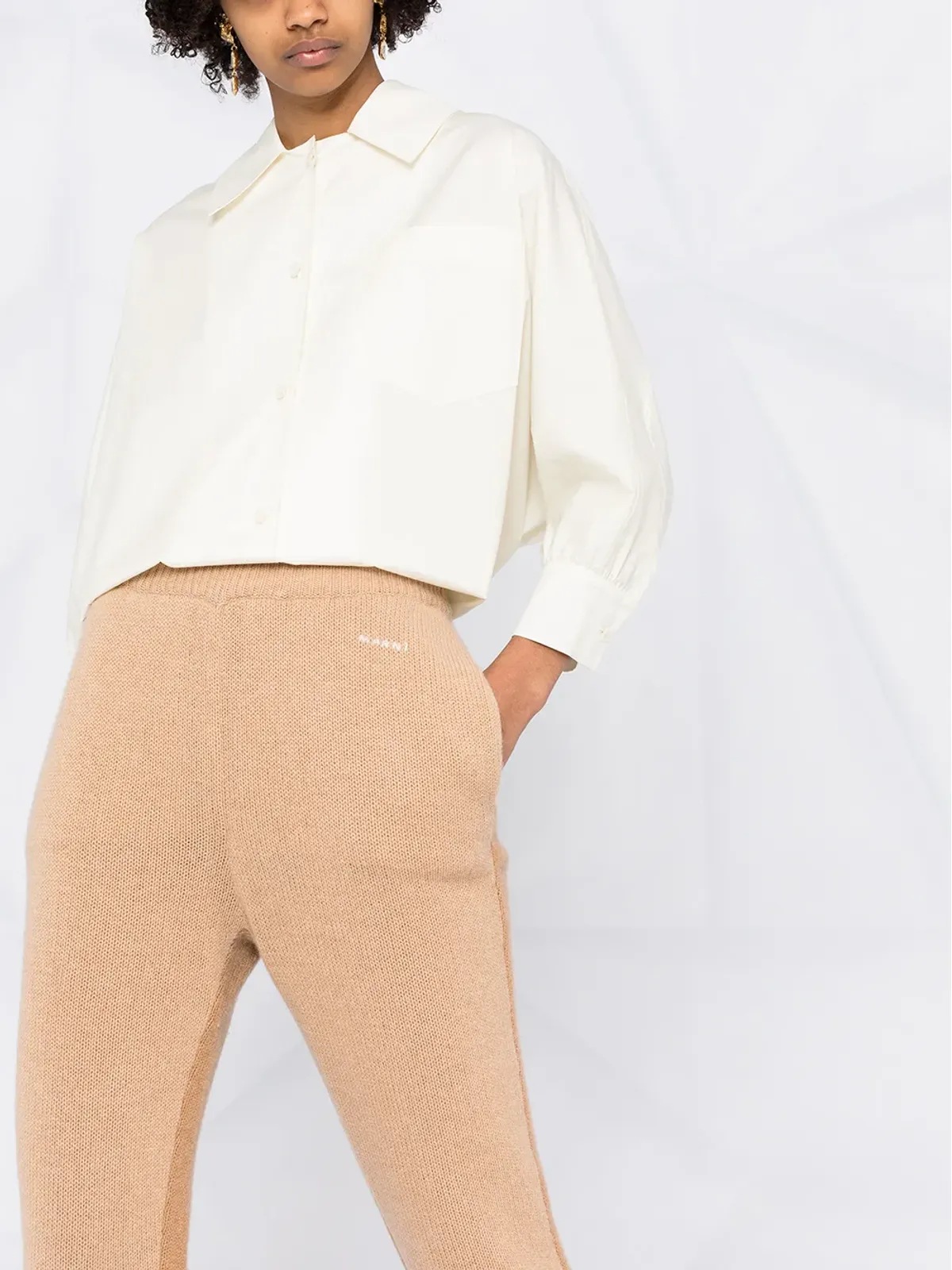 Marni リブニットカシミヤパンツ - 画像5
