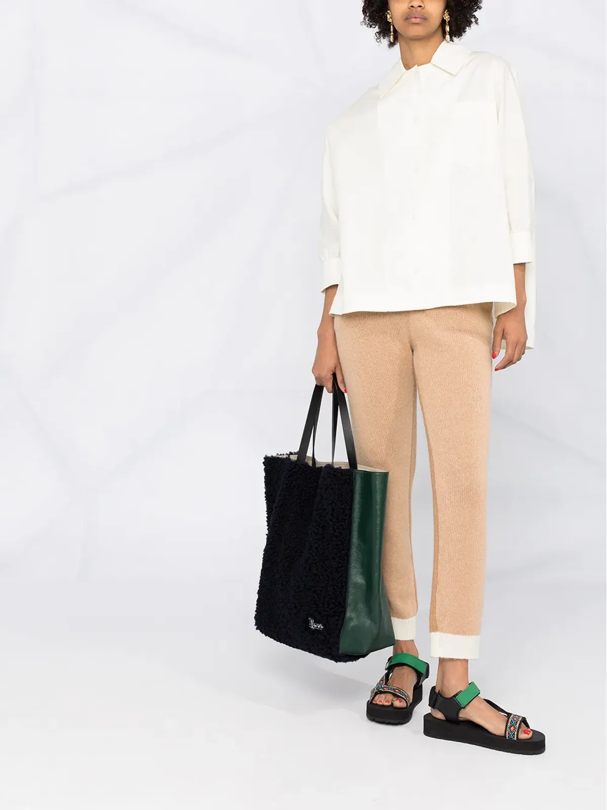 Marni リブニットカシミヤパンツ - 画像2