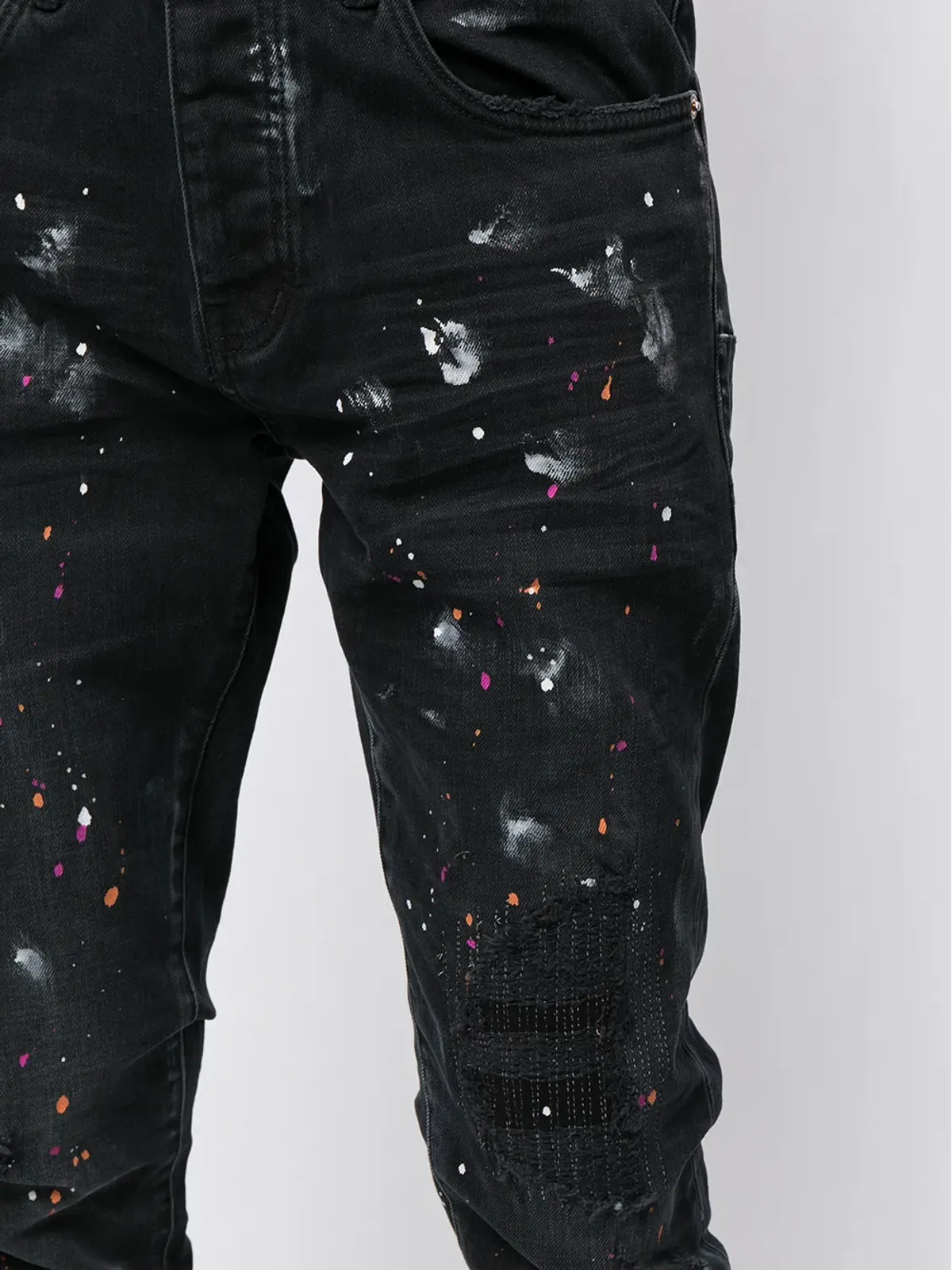 Purple Brand ペイントスプラッター加工デニムジーンズ - 画像5