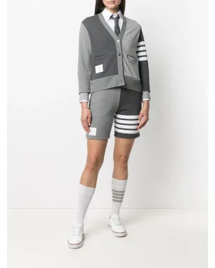 Thom Browne パネル付き4バー コットンショーツ グレー - サムネイル2