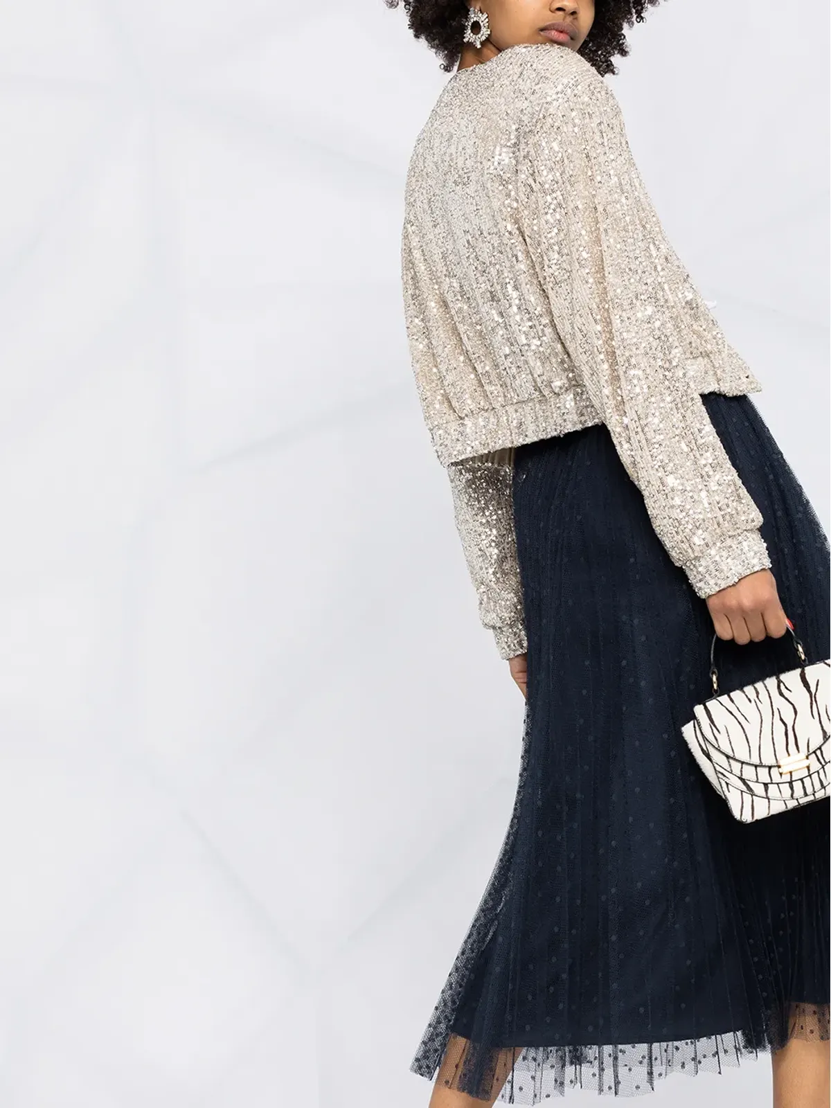 RED Valentino ハイライズフレアミディスカート - 画像5