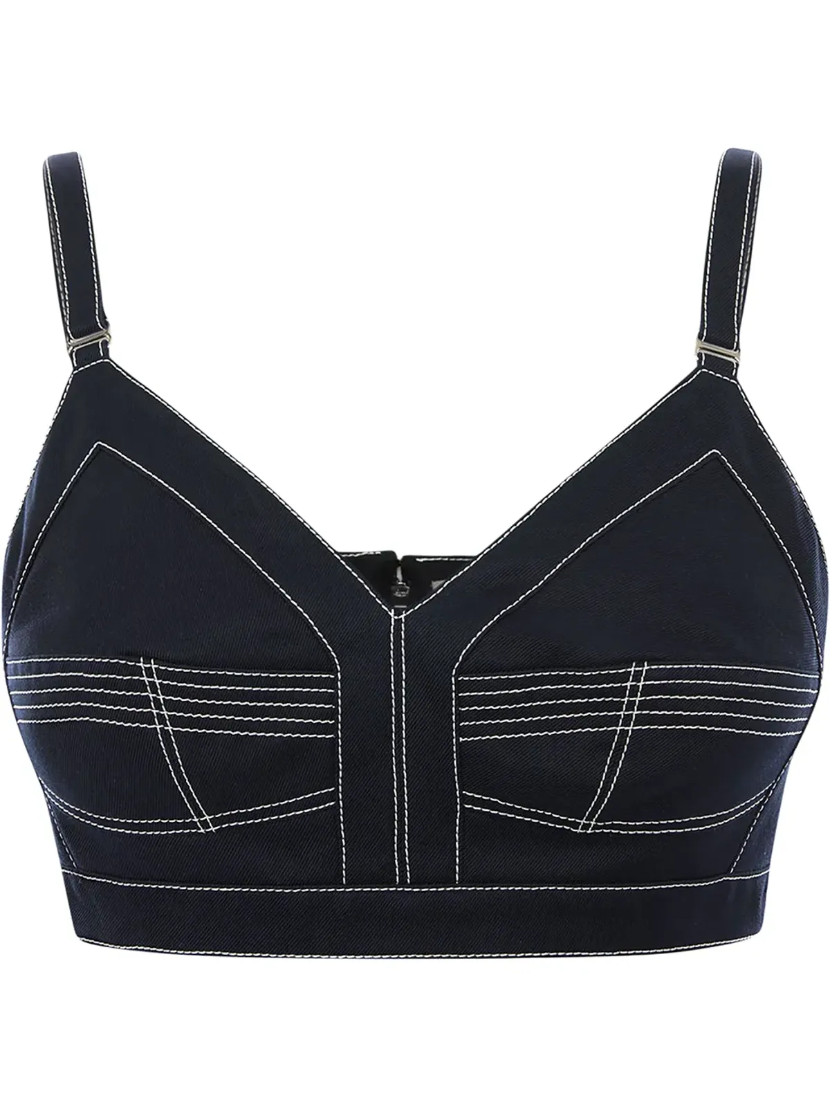Alexander McQueen コントラストステッチ クロップトップ - 画像1