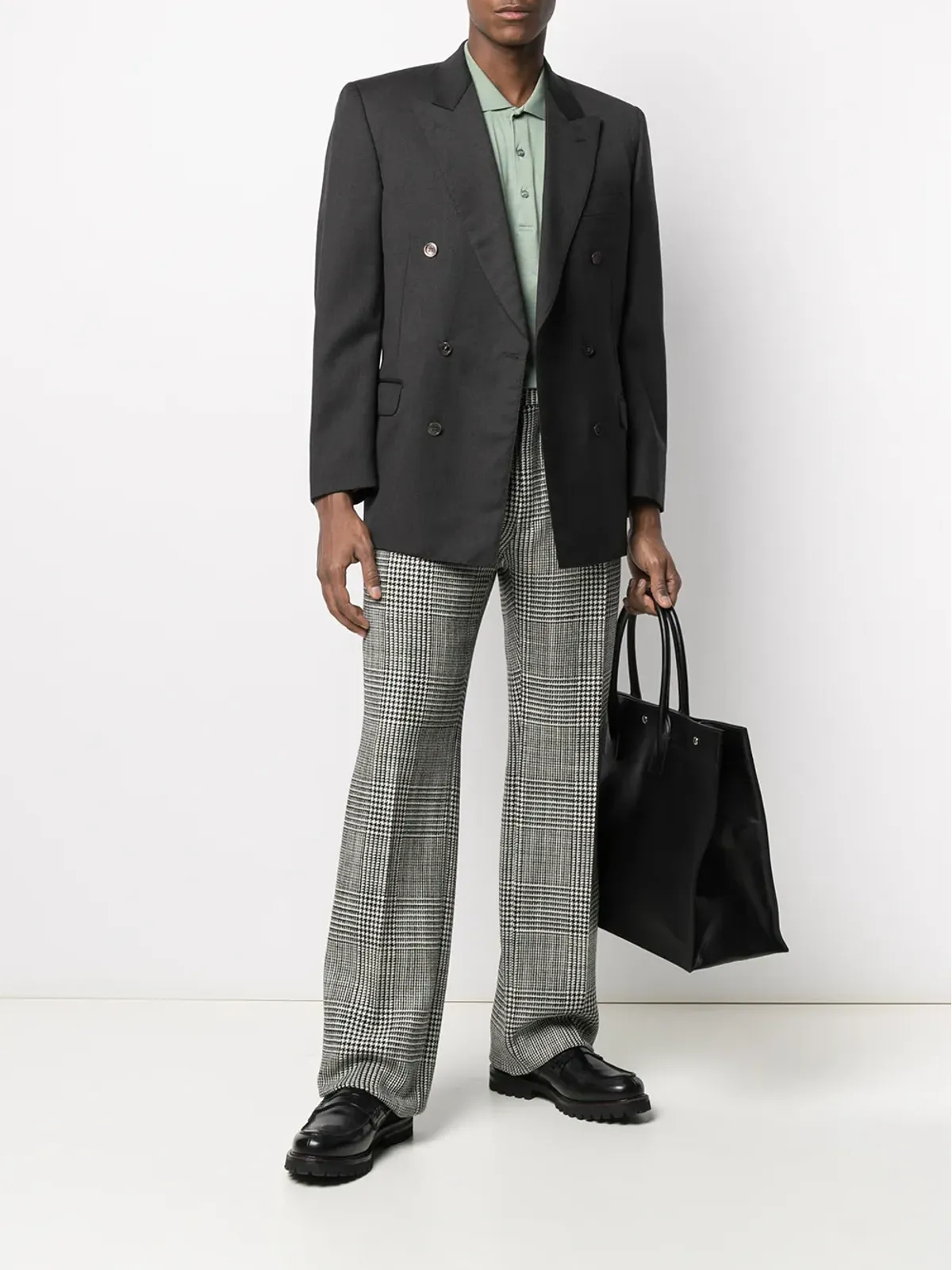 Pierre Cardin Pre-Owned セージグリーン コットン 1980年代 カットアウェイカラー ポロシャツ - 画像2