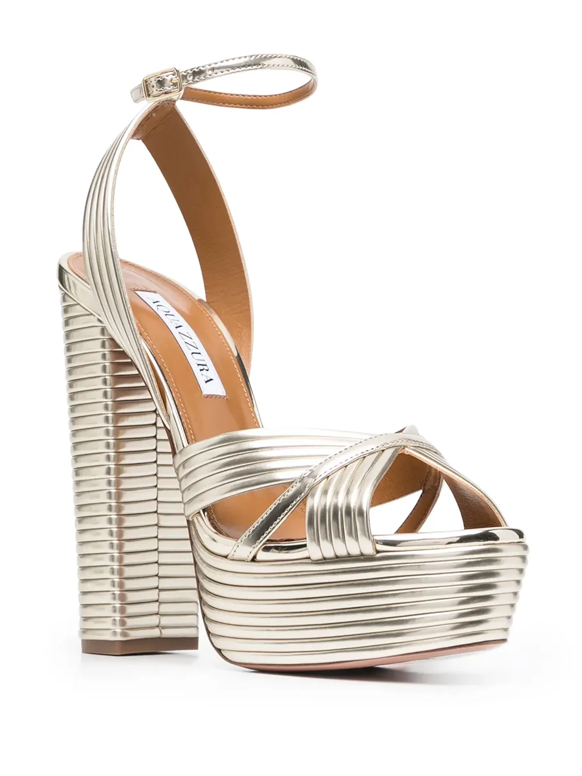Aquazzura Sundance プラットフォームサンダル - ゴールド - 画像2
