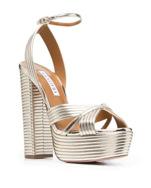 Aquazzura Sundance プラットフォームサンダル - ゴールド - サムネイル2