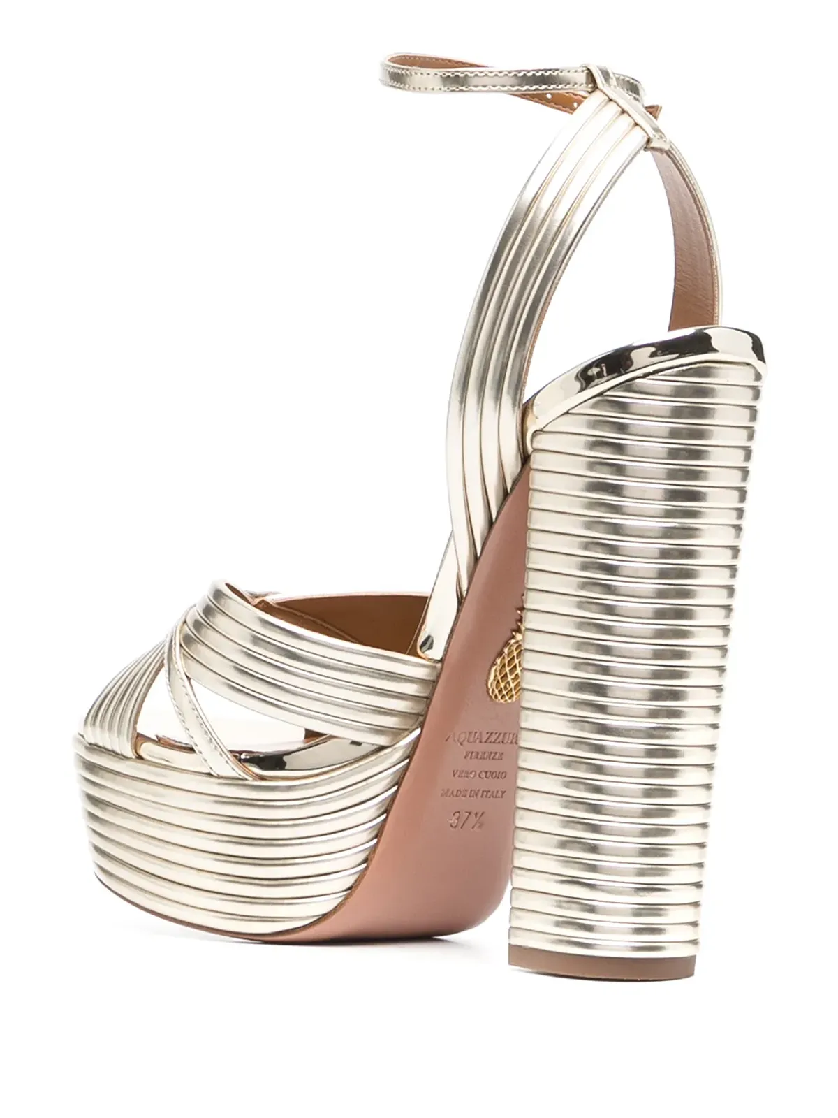 Aquazzura Sundance プラットフォームサンダル - ゴールド - 画像3
