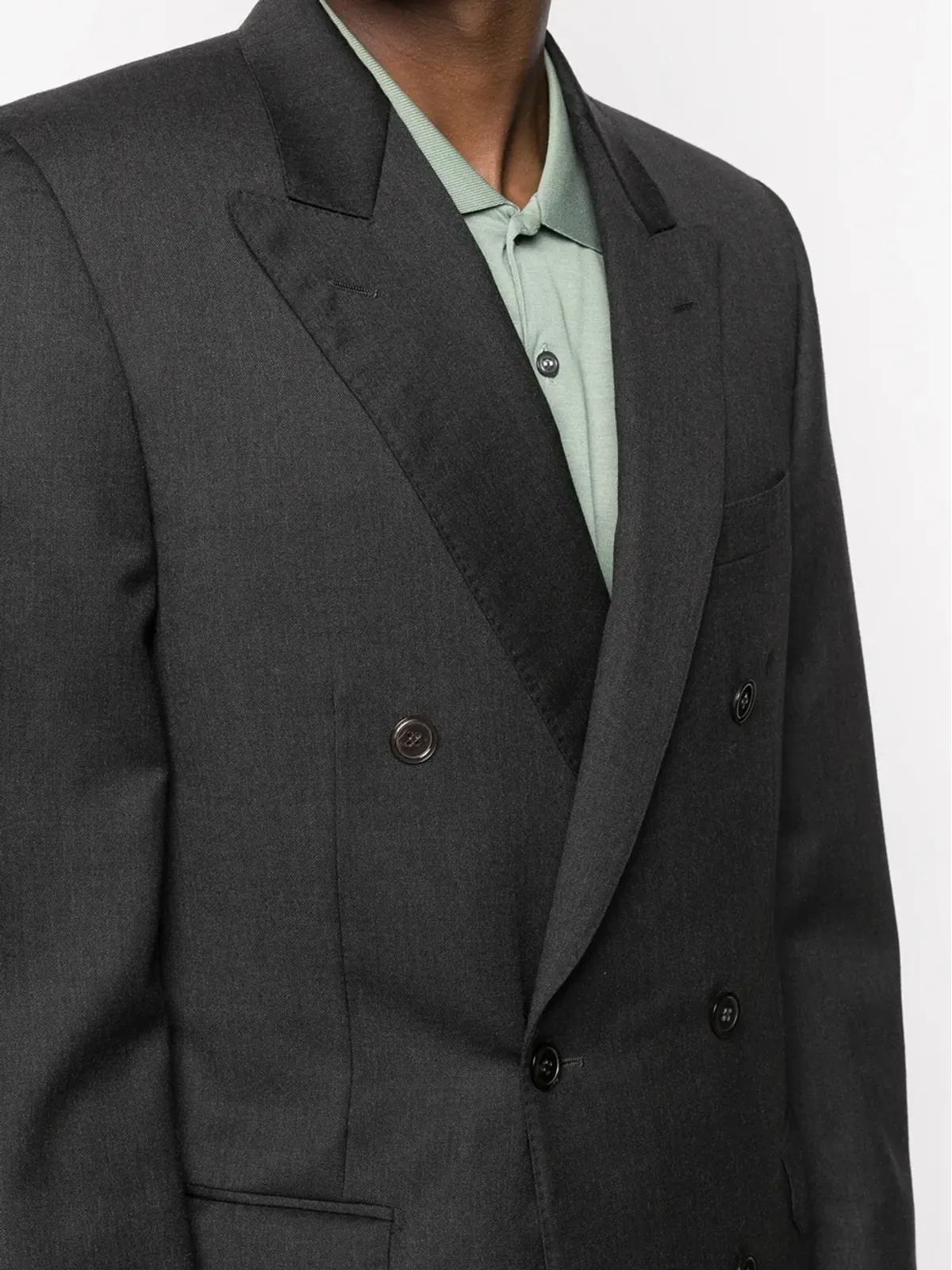 Pierre Cardin Pre-Owned 1980s ピークドラペル ダブルブレスト ブレザー - グレー - 画像5