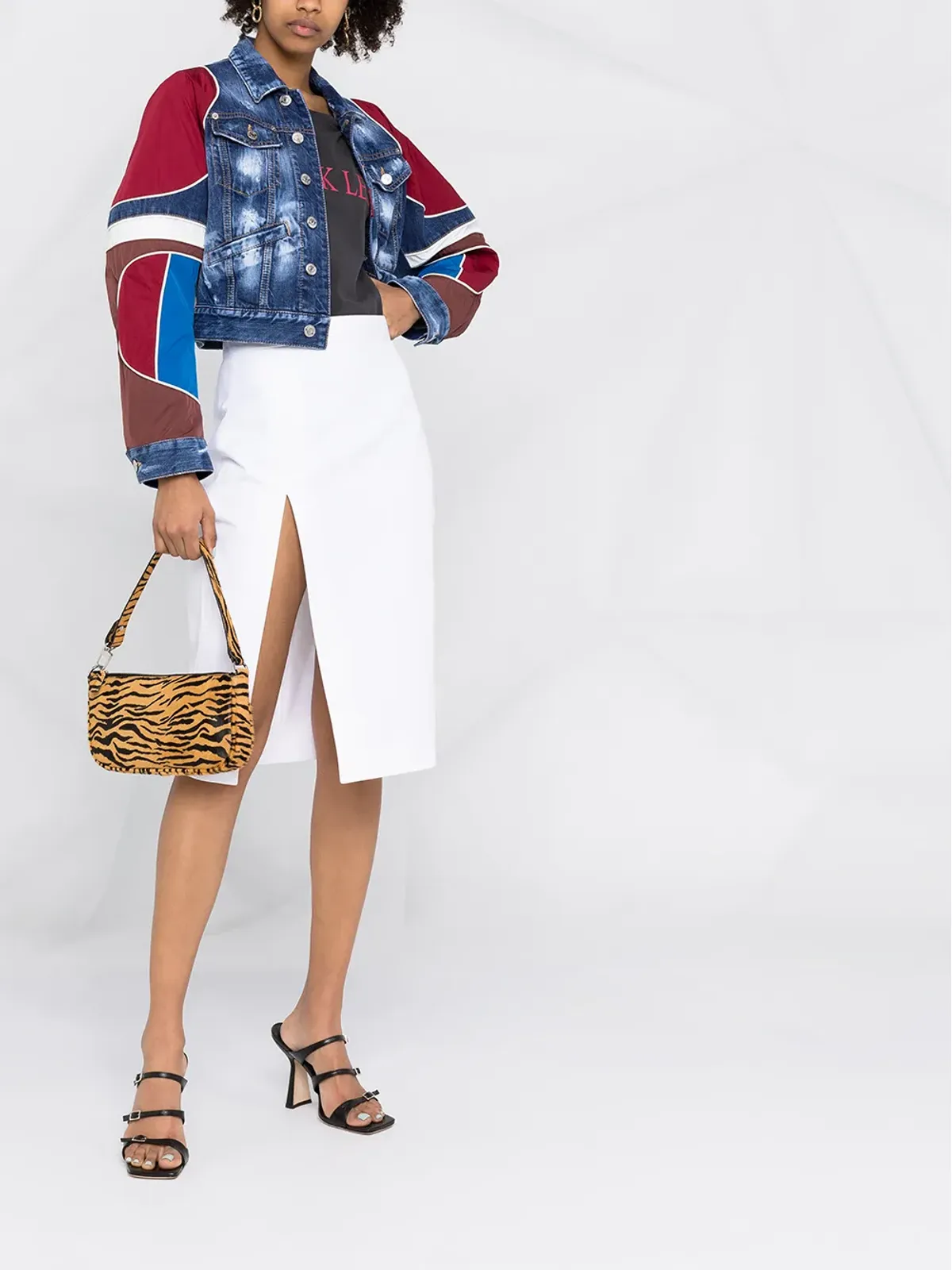 DSQUARED2 スリットディテール ハイウエストスカート - 画像2