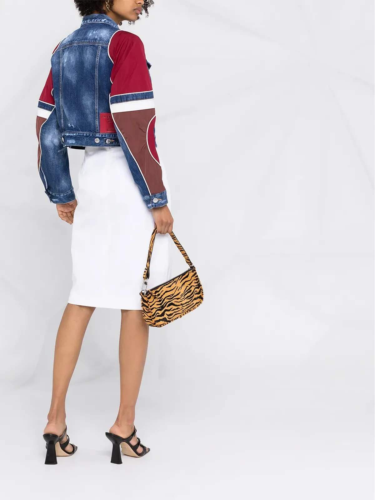 DSQUARED2 スリットディテール ハイウエストスカート - 画像4