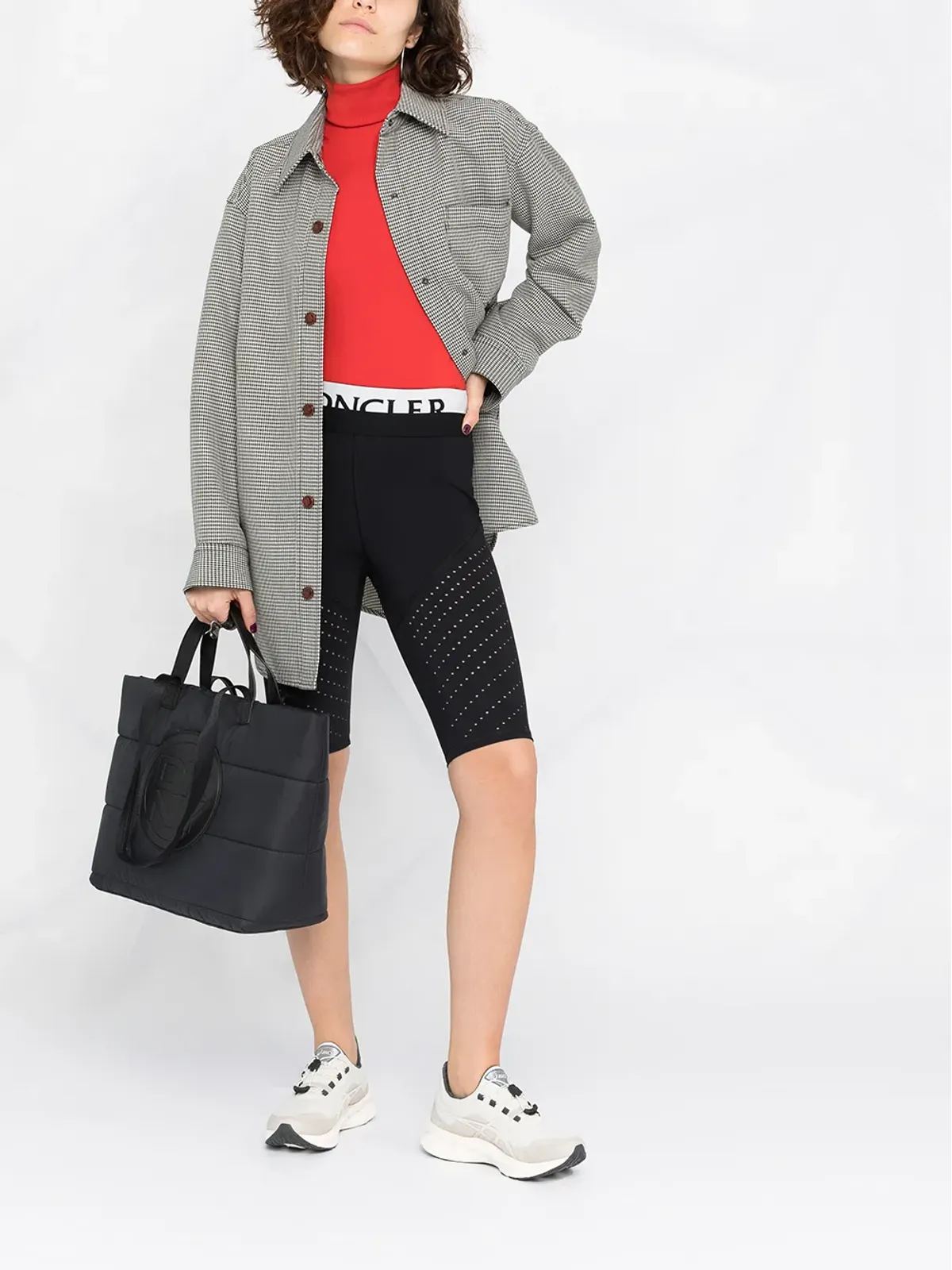 Moncler ロゴ ウエストバンド パンチング加工 サイクリングショーツ - 画像2