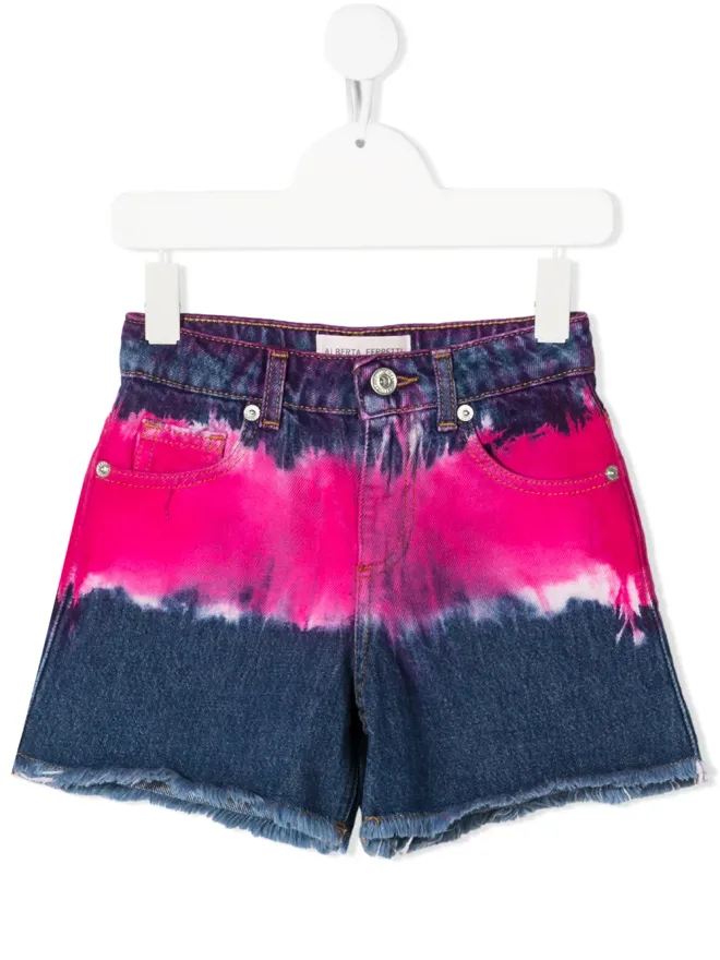 Alberta Ferretti Kids Alberta Ferretti Kids タイダイデニムショーツの商品画像