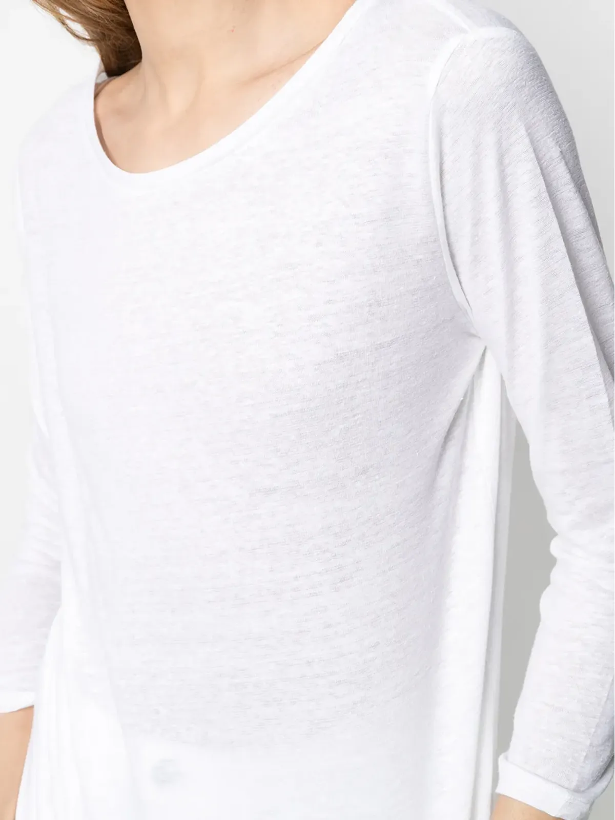 Majestic Filatures ワイドネック3/4袖Tシャツ - ホワイト - 画像5