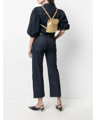 CHANEL Pre-Owned メタリック フラップ付きドローストリング バックパック - ゴールド - サムネイル2