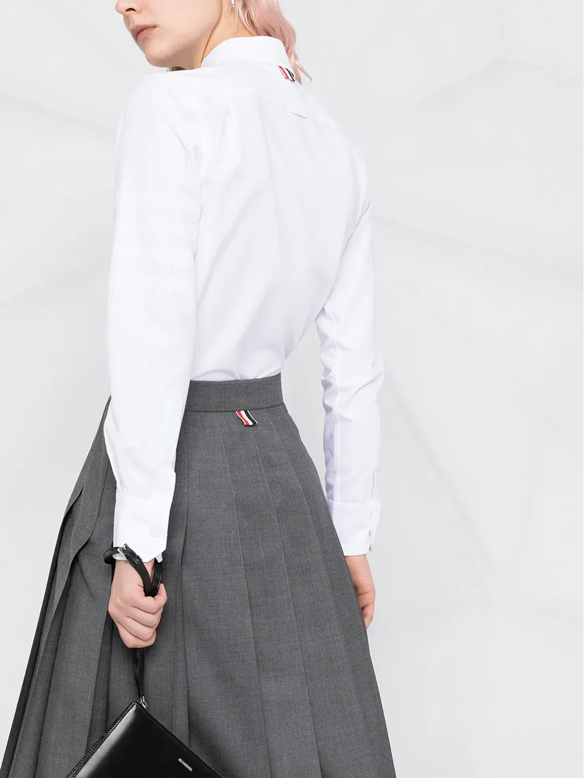 Thom Browne プリーツミディスカート（グレー） - 画像3