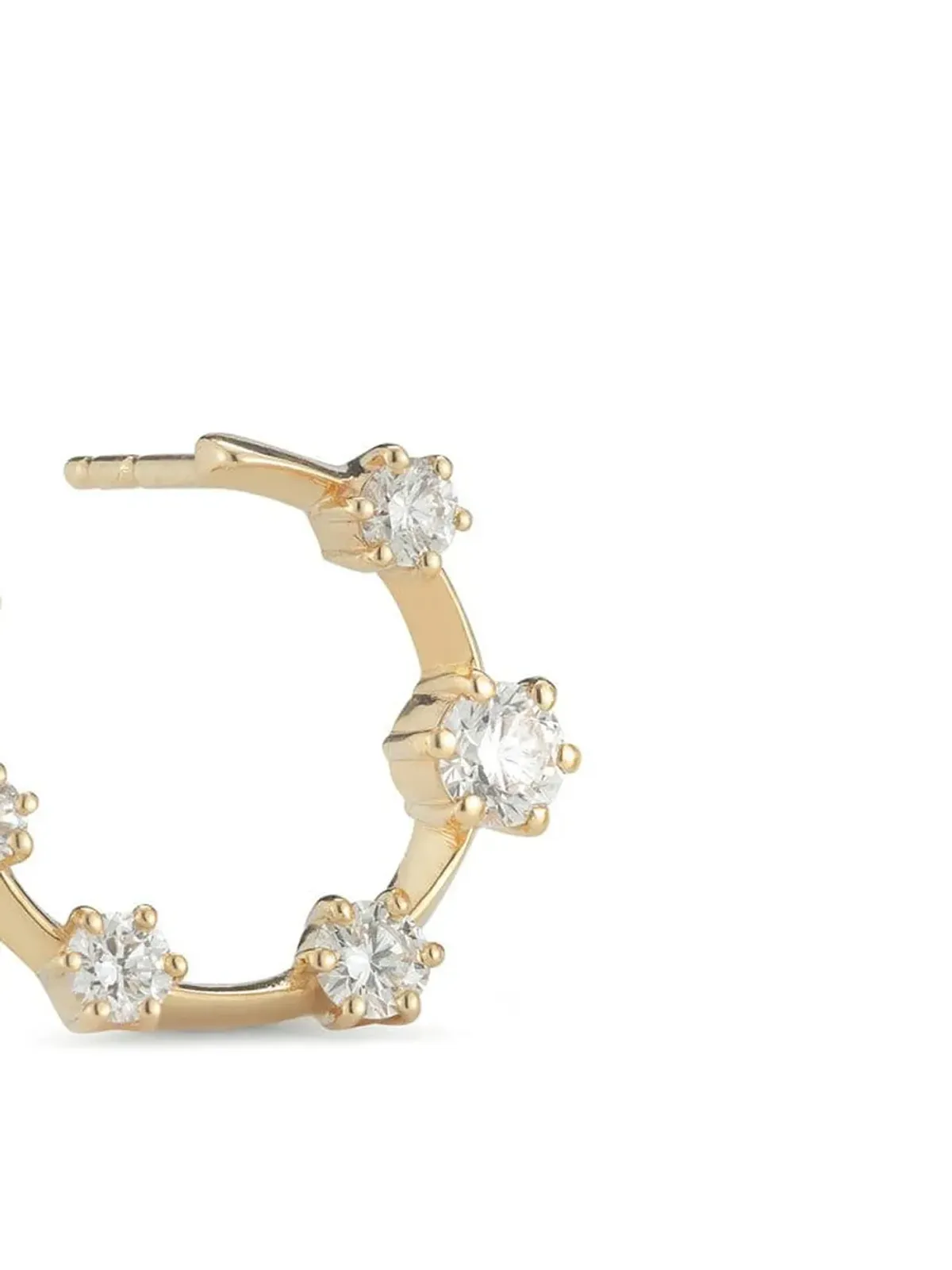 Jade Trau 18kt イエローゴールド ダイヤモンド キスメット フープピアス - 画像2
