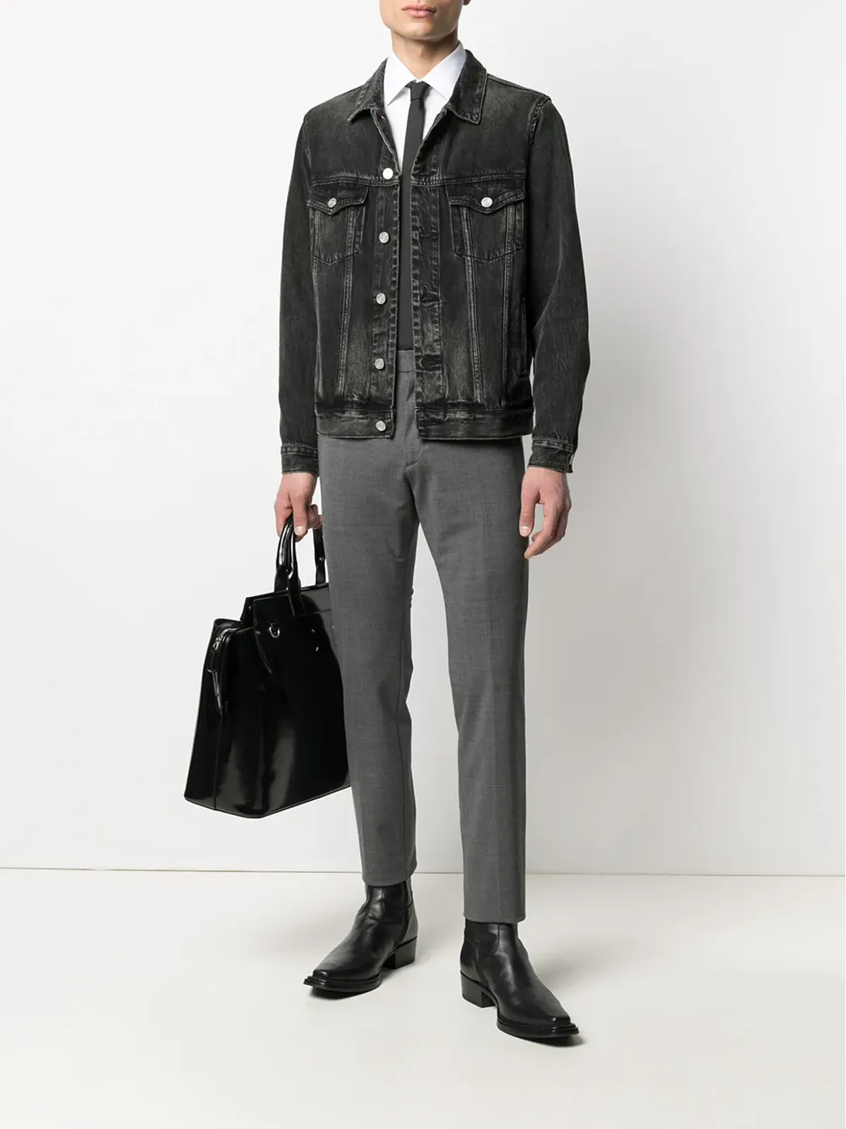 DSQUARED2 クールガイ テーパードレッグ テーラードパンツ グレー - 画像2
