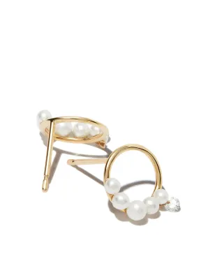 Persée 18K イエローゴールド パールとダイヤモンド スタッドピアス - サムネイル3