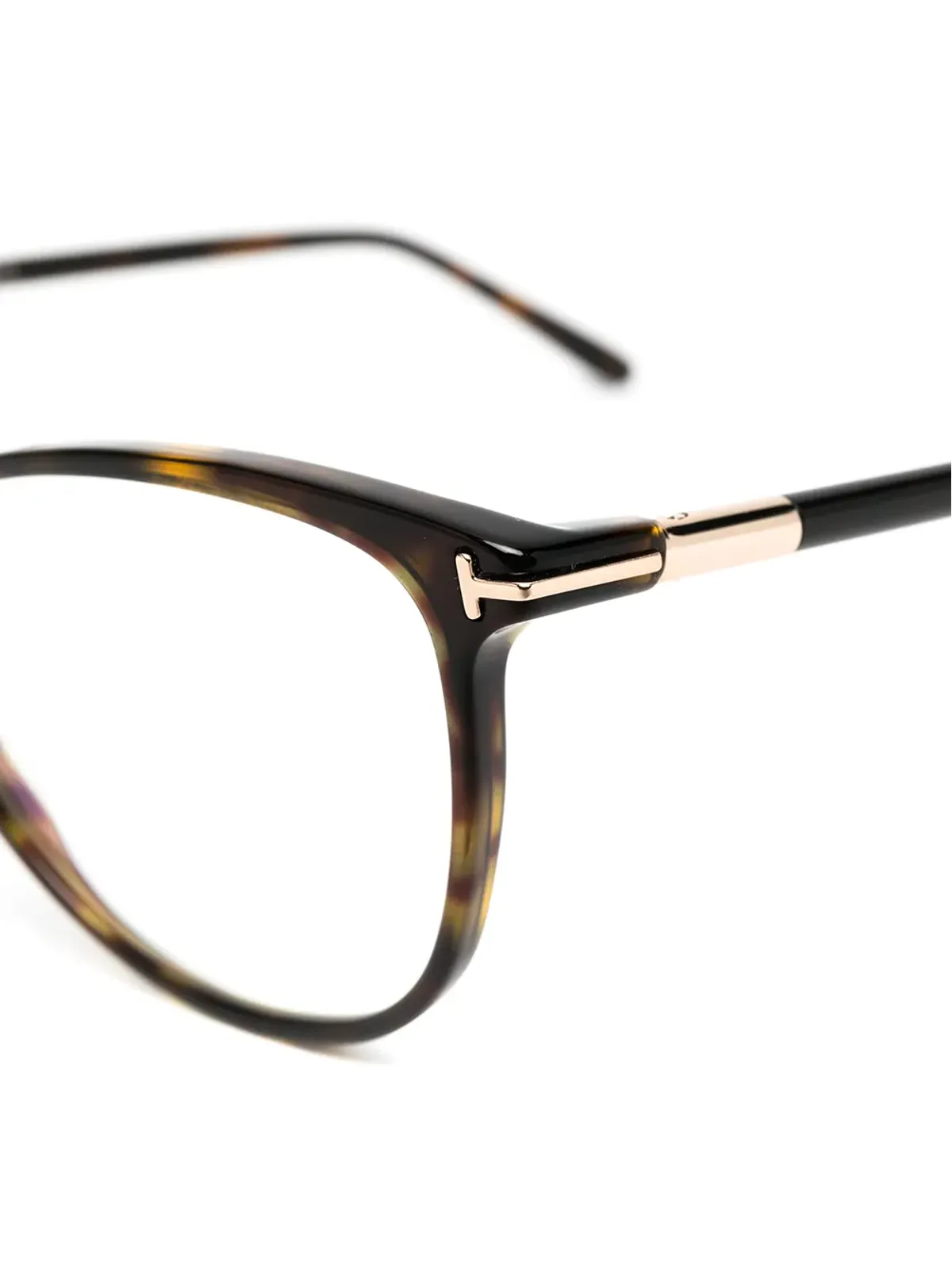 TOM FORD Eyewear べっこう風丸型フレーム眼鏡 - ブラウン - 画像3