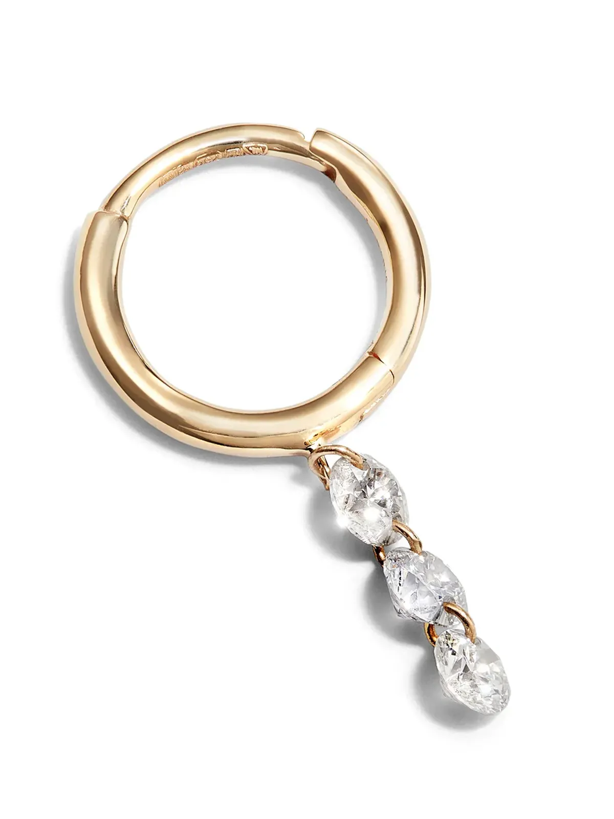 Persée 18kt yellow gold diamond hoop earring - 画像2