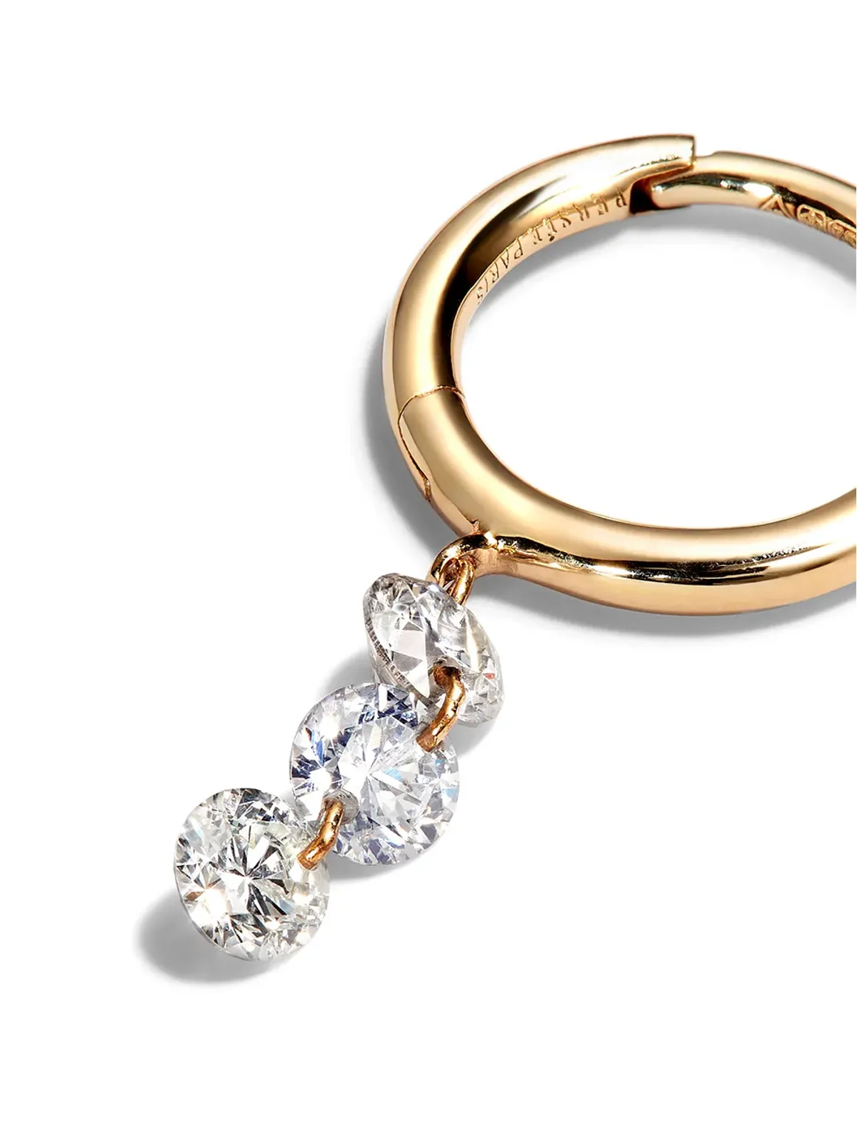 Persée 18kt yellow gold diamond hoop earring - 画像3