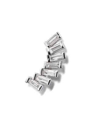 Persée 18Kホワイトゴールド バゲットダイヤモンド ピアス - シルバー - サムネイル1