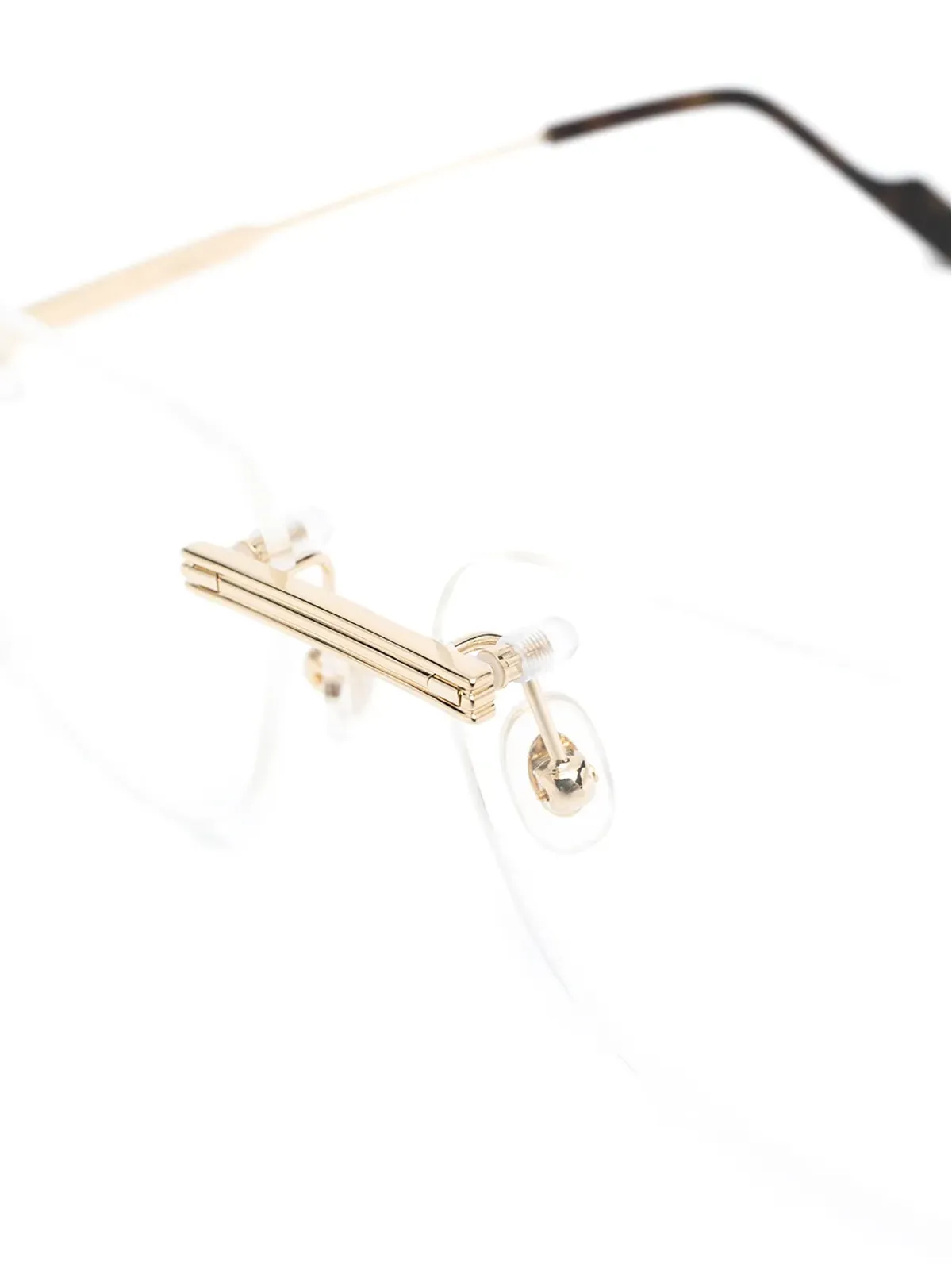 Cartier Eyewear リムレス パイロットフレーム眼鏡（ゴールド） - 画像3